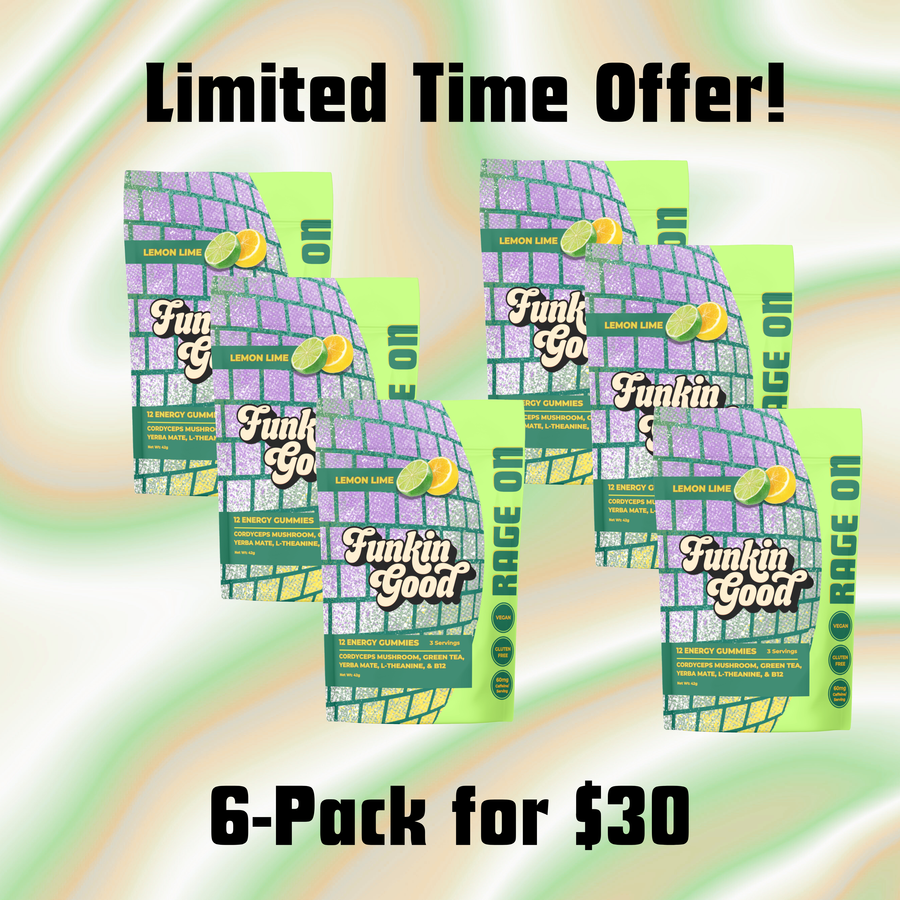 Rage On Energy Gummies 12 Ct - 6 Pack