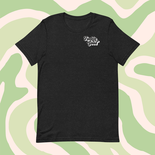 Funkin Good Short Sleeve T-Shirt in black, made from soft cotton with a flattering fit, featuring a stylish logo.
